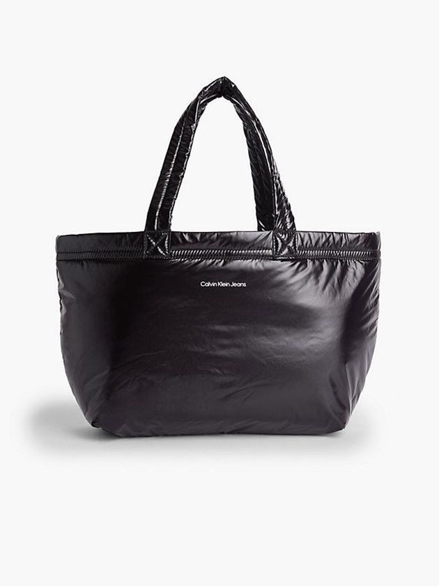 Calvin Klein USA Recycled Reversible Puffer Tote Womens Bag Black 4012398-XB